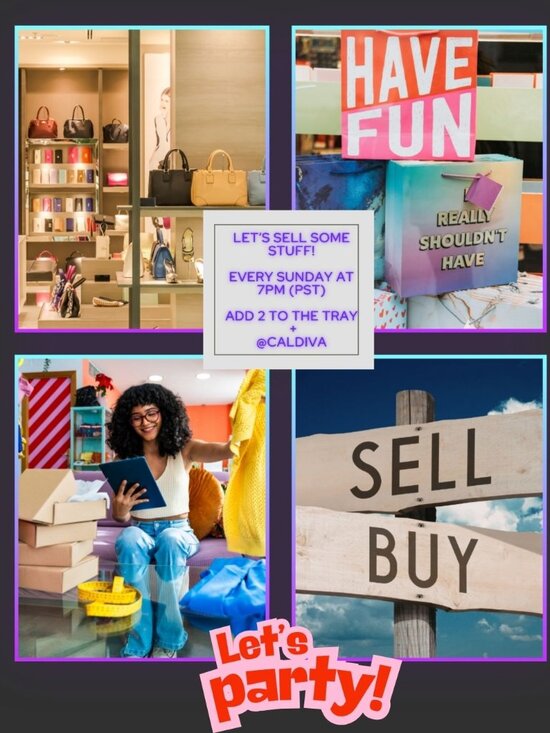 Accessories - Flyer! Come join me Sundays and let's sell some stuff! 👜👛👝🥿👠👢👡🕶️💄🧸👗